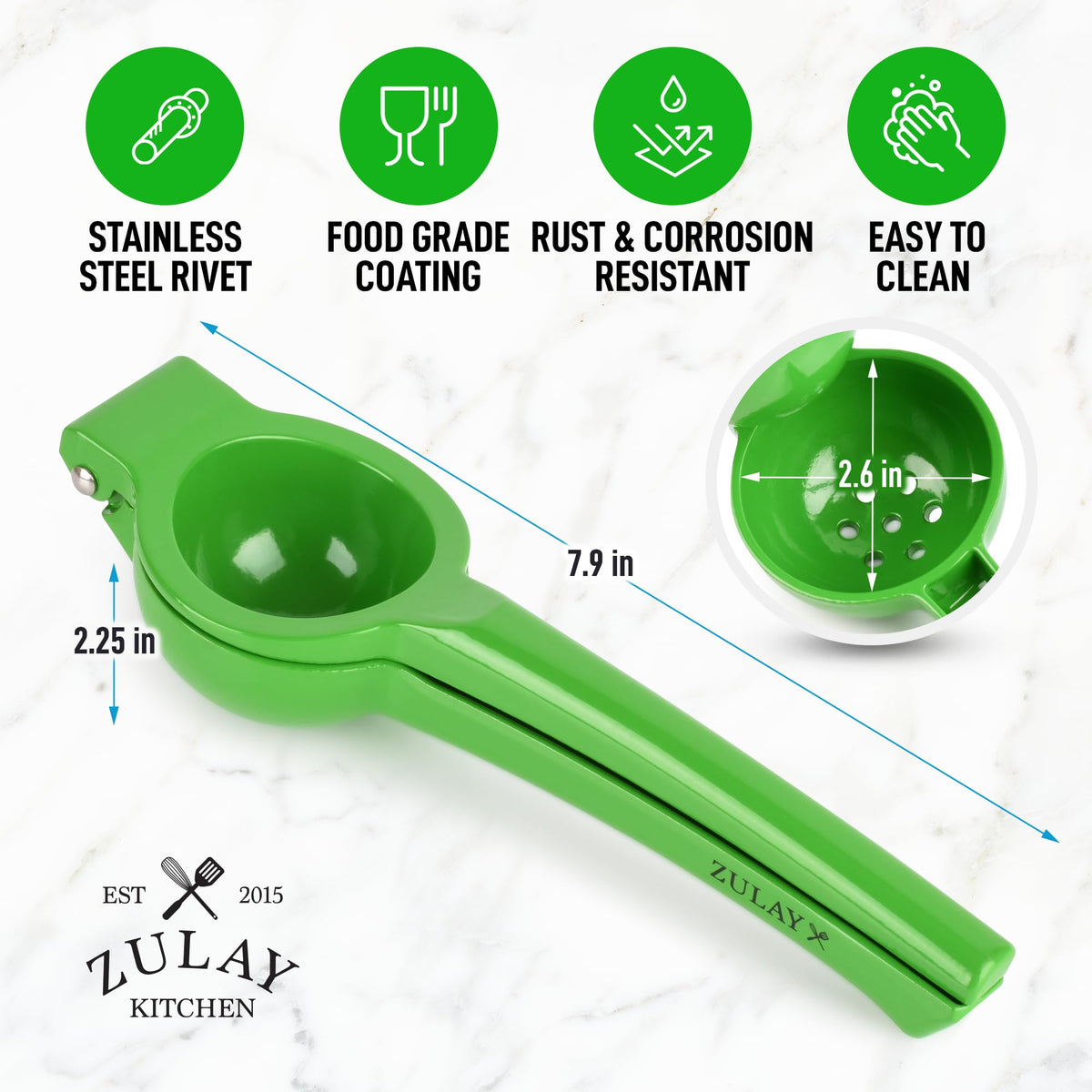 Zulay Kitchen durable aluminum body with a safe coating.
