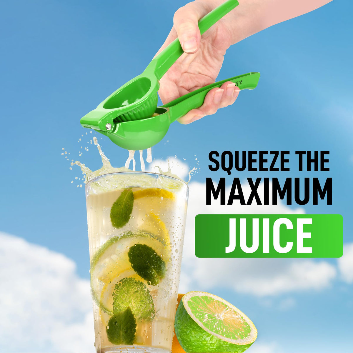 Zulay Kitchen lime squeezer with ergonomic handle for comfortable juicing.