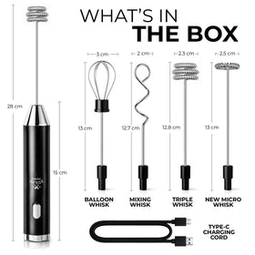 Zulay Kitchen frother 1800mAh battery powering long sessions