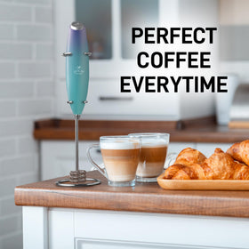 Zulay Kitchen metal stand keeps frother organized on the counter