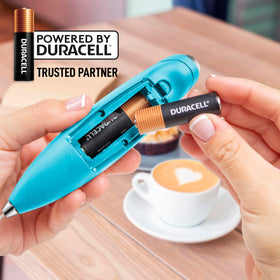 Included metal stand keeps wand organized on counters.