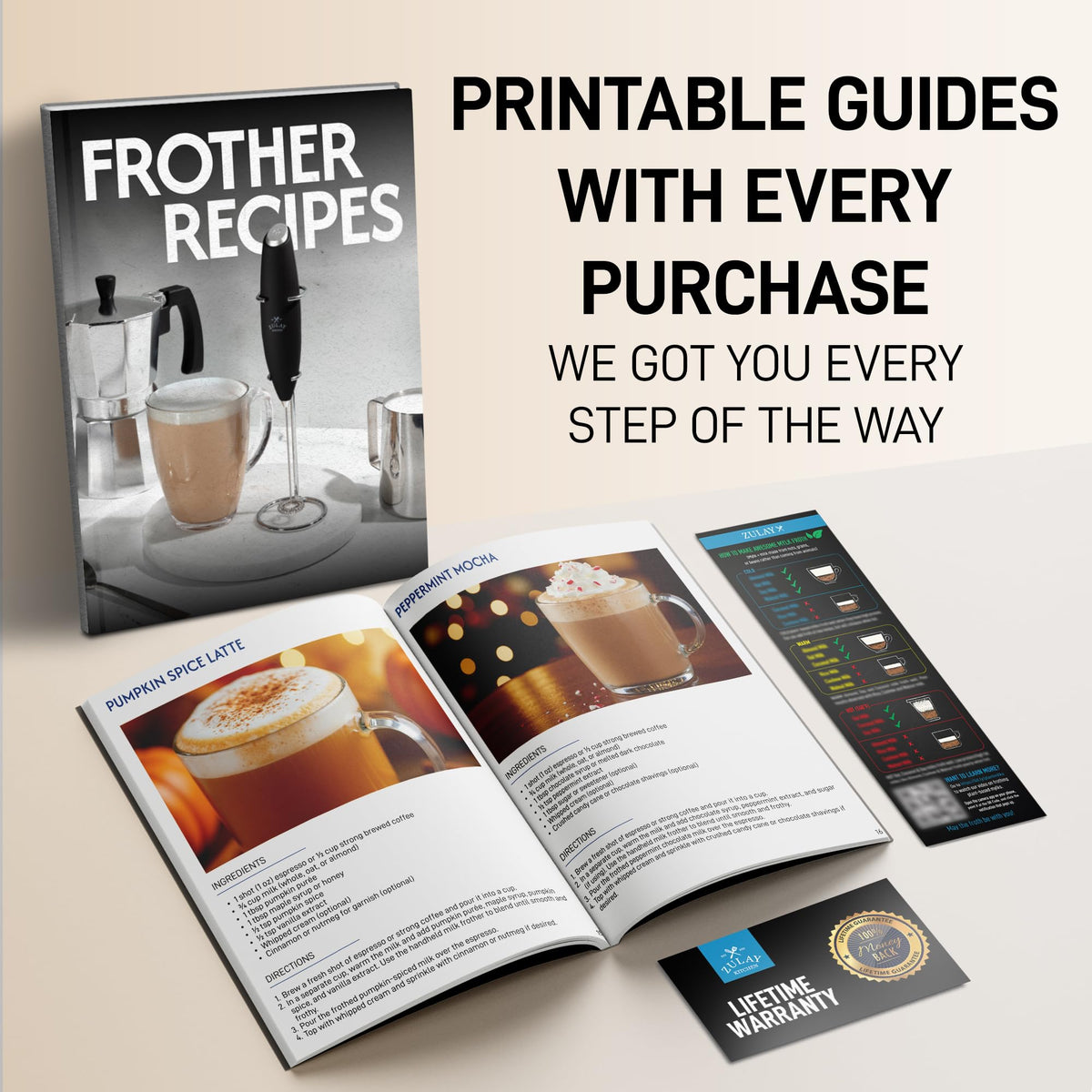 Zulay Kitchen frother ideal for hot chocolate and Matcha foam