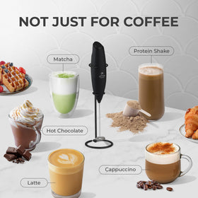 Zulay Kitchen milk frother wand durable battery-operated design for cordless use.