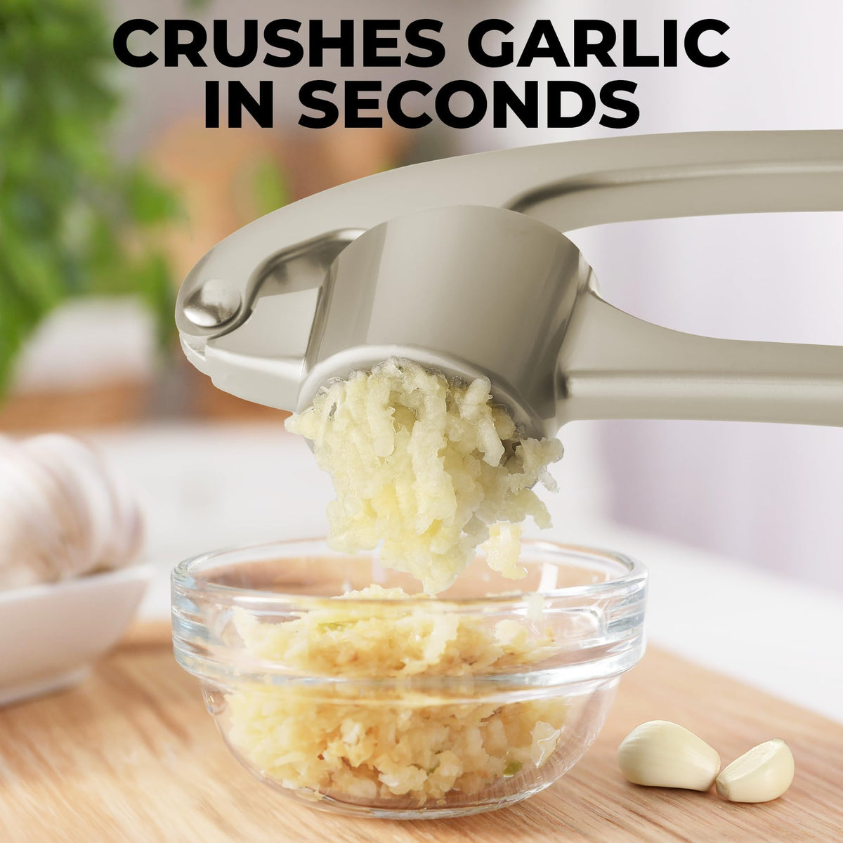 Zulay Kitchen multi-purpose tool crushes seeds, ginger, or onions for fresh flavor.