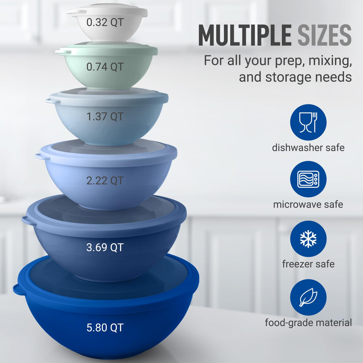 Zulay Kitchen nesting bowls stackable design saves cabinet space.