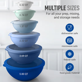 Zulay Kitchen nesting bowls stackable design saves cabinet space.