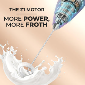 Zulay Kitchen non-dairy-milk-foaming creates airy foam with almond or oat milks