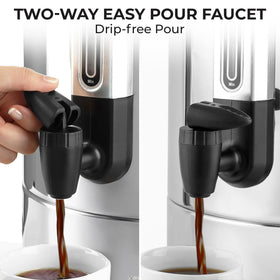 Zulay Kitchen 100-cup capacity suits large gatherings and catering needs.