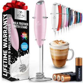 Zulay Kitchen patented tornado triple whisk frother creates rich foam in seconds.