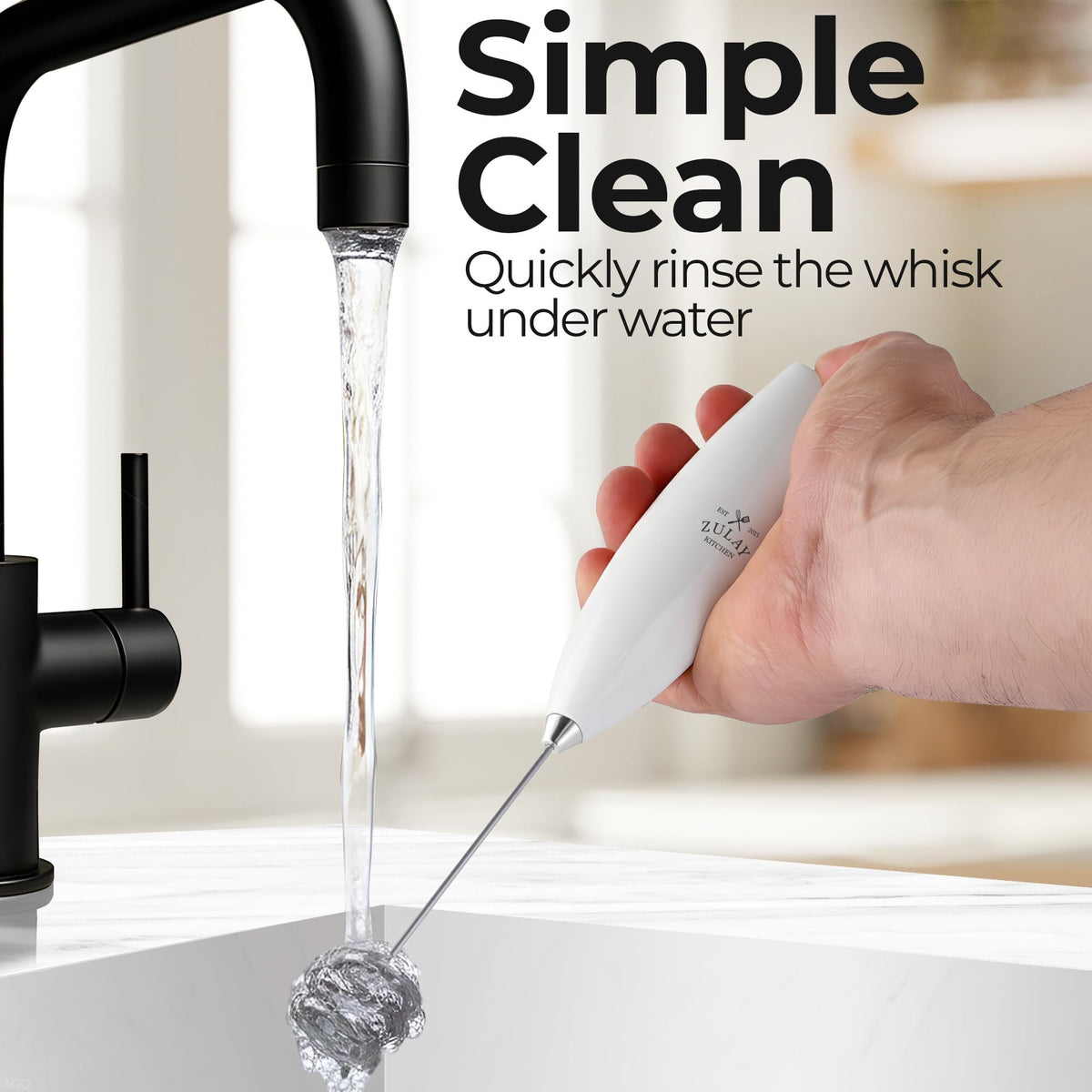 Zulay Kitchen frother cordless flexibility for frothing anywhere