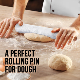 Zulay Kitchen polished marble surface yields smooth dough rolling with minimal sticking