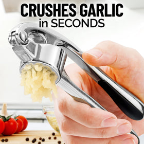 Zulay Kitchen premium garlic press set chrome assembly ready-to-use tool for fast prep