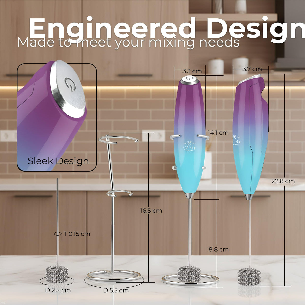 Zulay Kitchen frother doubles as a protein shake mixer for quick drinks.