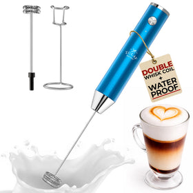 Zulay Kitchen Rechargeable Frother Lux showing motor detail, ideal for quick foamed milk