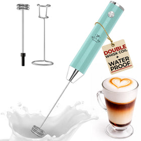 Zulay Kitchen Rechargeable Milk Frother Lux in action delivering silky foam.