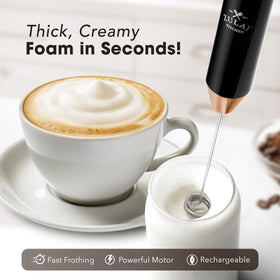 Zulay Kitchen Rechargeable Milk Frother two-speed-motor enables gentle or rich foam