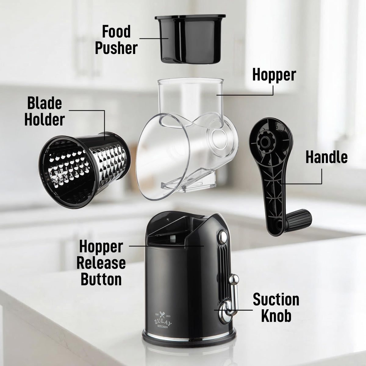 Zulay Kitchen reinforced suction base ensures steady operation.