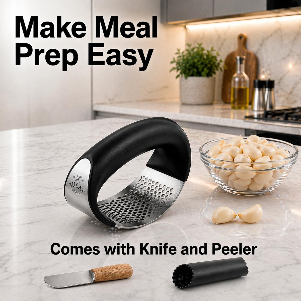 Zulay Kitchen rocker cleans quickly under running water or in the dishwasher.