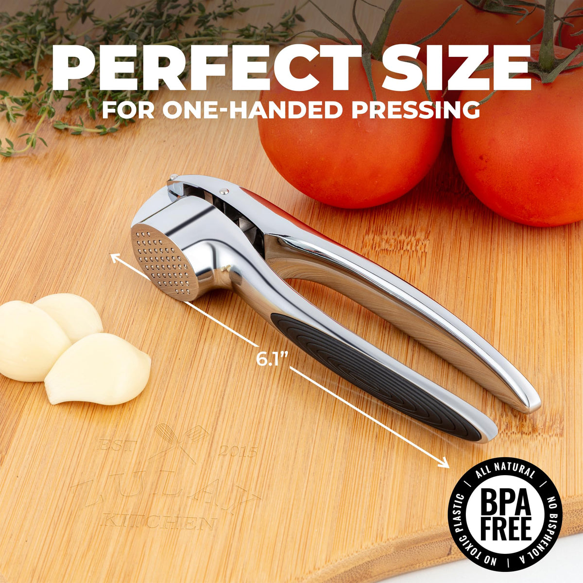 Zulay silicone garlic peeler in action for quick garlic skins removal.