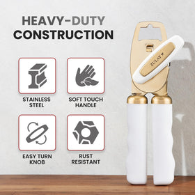 Zulay Kitchen soft-grip handles provide comfortable, slip-resistant control during opening.
