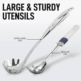 Zulay Kitchen cooking fork—comfortable grip for stirring and lifting.
