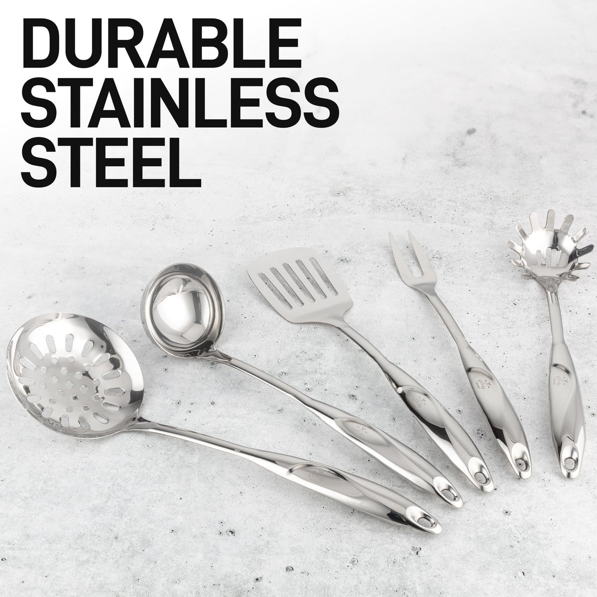 Zulay Kitchen spaghetti server in stainless steel—helps serve pasta neatly.