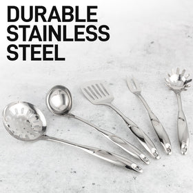 Zulay Kitchen spaghetti server in stainless steel—helps serve pasta neatly.