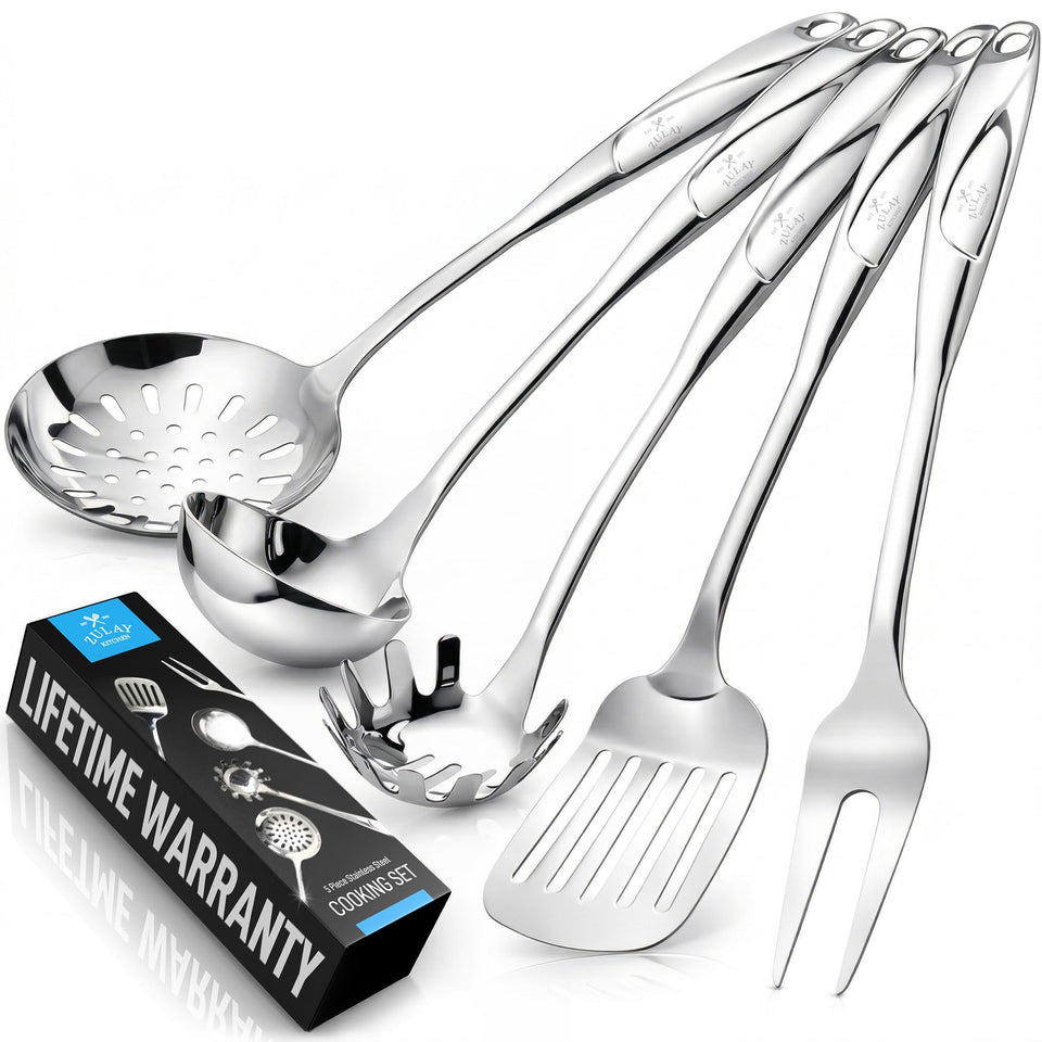 Zulay Kitchen stainless steel spatula—durable everyday cooking tool for flipping and sautéing.