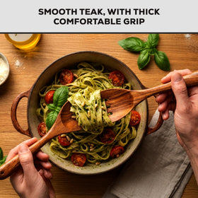 Zulay Kitchen teak ladle sturdy scoop for soups and stews