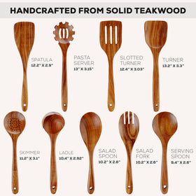 Zulay Kitchen teak serving spoon, versatile for sauces and sides