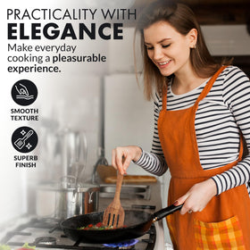 Zulay Kitchen teak spatula protects non-stick cookware