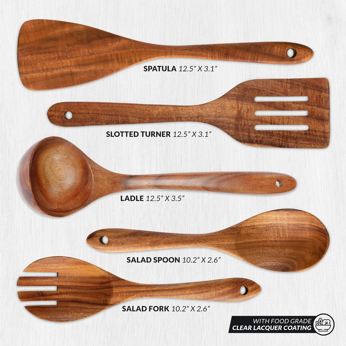 Zulay Kitchen teak fork for stirring and serving gently