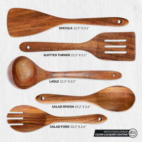 Zulay Kitchen teak fork for stirring and serving gently