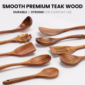 Zulay Kitchen teak salad fork designed for precise tossing and serving