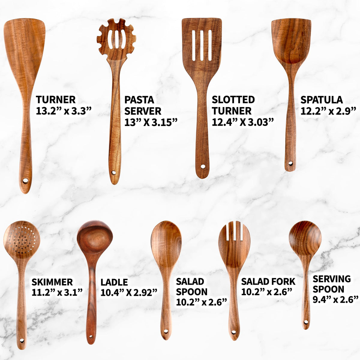 Zulay Kitchen teak serving spoon blends style with easy table service