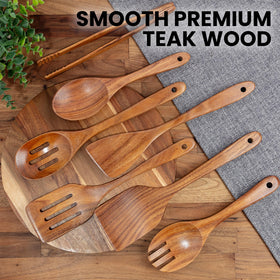 Zulay Kitchen bowl scraper in teak wood, easy to clean