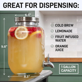 Zulay Kitchen thick glass cold brew jar with durable construction.