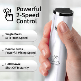 Zulay Kitchen USB-C charging cable powers the rechargeable frother for quick tops-ups.