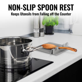 Zulay Kitchen utensil rest gray design helps countertop organization