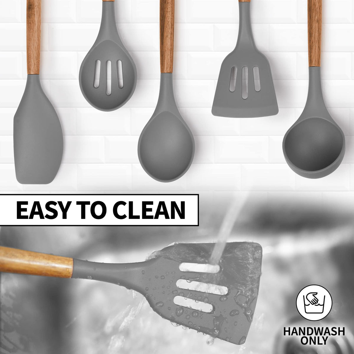 Zulay Kitchen utensil with hanging hole for convenient storage.
