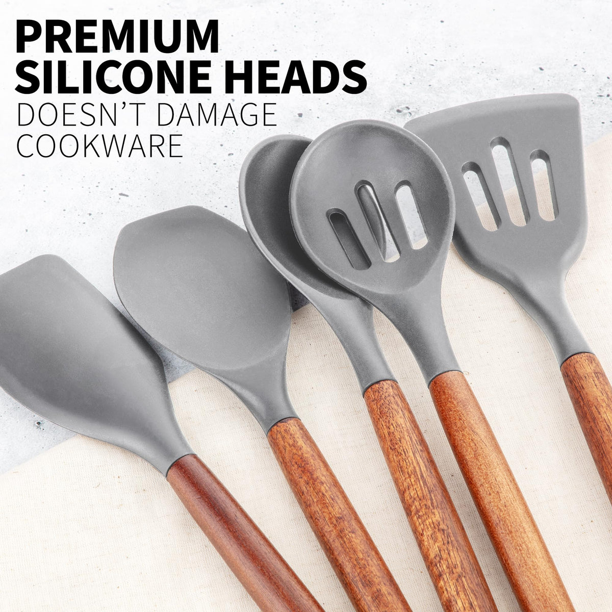 Zulay Kitchen heat-resistant utensils endure high heat up to 464°F.