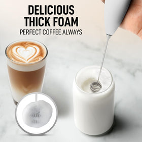 Zulay Kitchen milk frother with batteries included for cordless operation