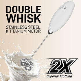 Zulay Kitchen milk frother whisking matcha for smooth blending
