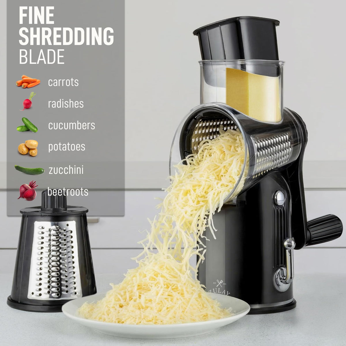 Zulay Kitchen wide hopper enables easy loading of larger ingredients.