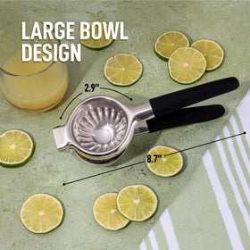 Blue grip handle on Zulay squeezer providing comfortable leverage