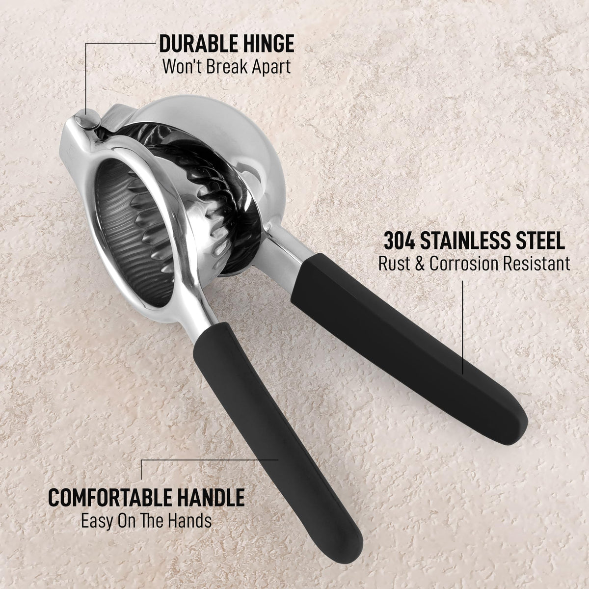 Dishwasher-safe Zulay lemon squeezer for quick cleanup