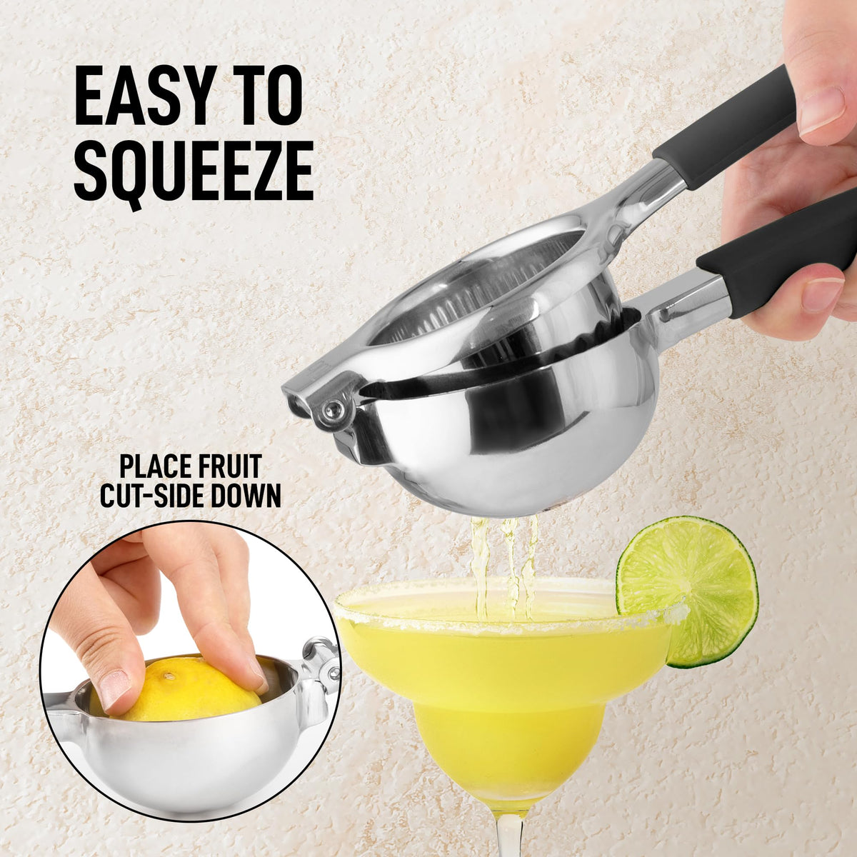 Zulay squeezer works with lemons and limes for versatile citrus