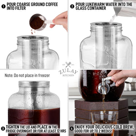 Zulay Spigot pour design makes serving iced coffee and tea simple.