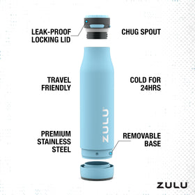 Zulu Ace 24oz bottle removable base for easy cleaning and ice.