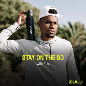Zulu Ace 24oz bottle fits standard cup holders for hikes and travel.